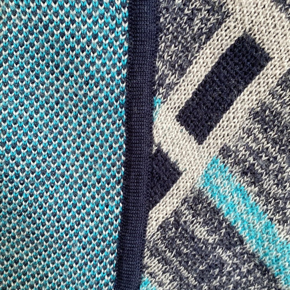 Blue and Gray Lightweight Sweater Dress - Picture 3 of 4